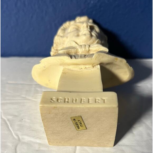 Vintage Schubert Bust Sculpture Composer Statue Made in Italy Classical Music - Picture 3 of 6